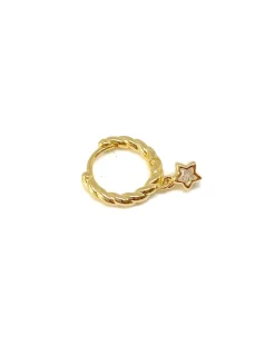 Monoreccchino Torchon Grande e Stella Pendente COLORE ARGENTO Dorato