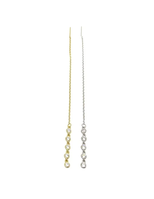 Monorecchino a Filo Pendente COLORE ARGENTO Dorato