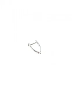 Monorecchino a Forma di V Bombata COLORE ARGENTO Bianco