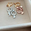 Monorecchino a Scattino con Cuoricini Pendenti COLORE ARGENTO Bianco
