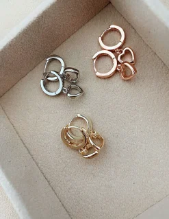 Monorecchino a Scattino con Cuore a Filo COLORE ARGENTO Bianco