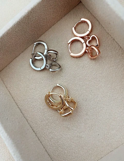 Monorecchino a Scattino con Cuore a Filo COLORE ARGENTO Bianco