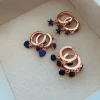 Monorecchino a Scattino con Soggetti in Zirconi Blu e Rosa SOGGETTO cuore
