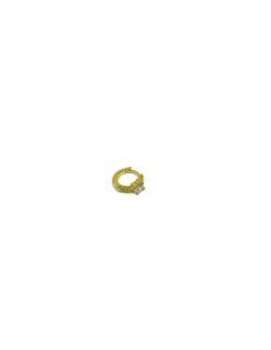 Monorecchino a Scattino con Zircone COLORE ARGENTO Dorato FORMA ZIRCONE TONDO COLORE ZIRCONE CENTRALE bianco