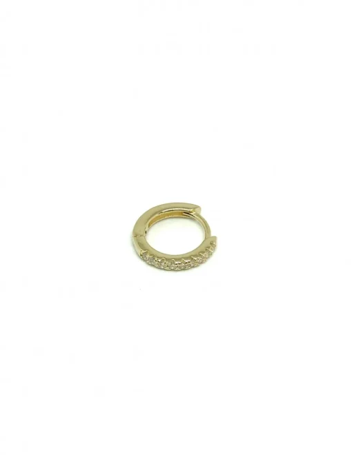 Monorecchino a Scattino da 12mm con Zirconi COLORE ARGENTO Dorato COLORE ZIRCONI zirconi bianchi