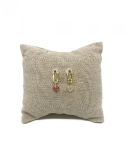 Monorecchino Brooch and Heart COLORE ARGENTO Dorato COLORE ZIRCONI zirconi bianchi