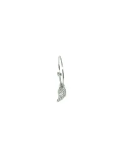 Monorecchino Cerchietto Ala di Zirconi COLORE ARGENTO Bianco COLORE ZIRCONI zirconi bianchi