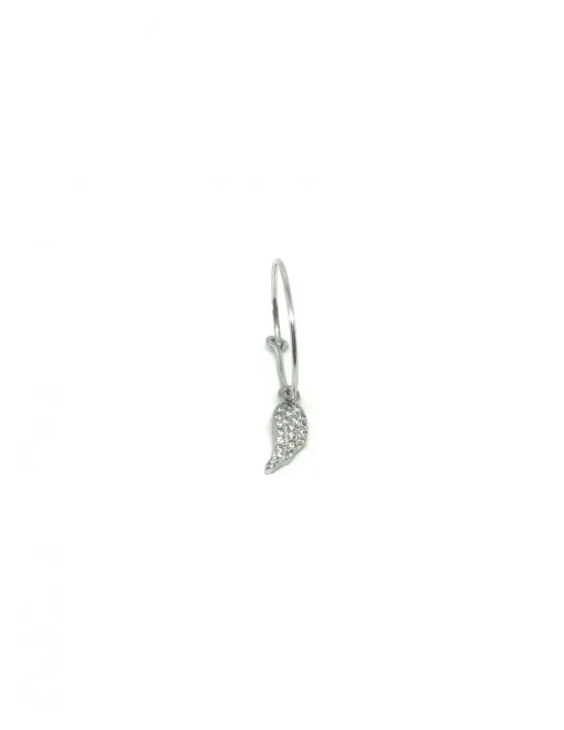 Monorecchino Cerchietto Ala di Zirconi COLORE ARGENTO Bianco COLORE ZIRCONI zirconi bianchi