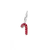 Monorecchino Cerchietto Bastoncino di Zucchero Rosso COLORE ARGENTO Bianco
