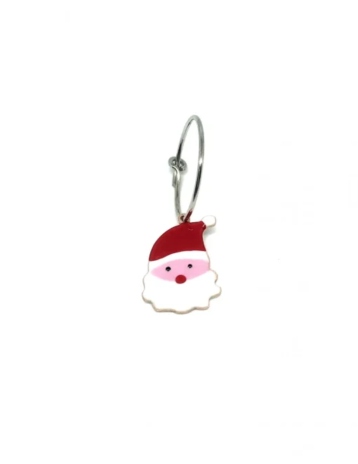 Monorecchino Cerchietto Babbo Natale COLORE ARGENTO Bianco