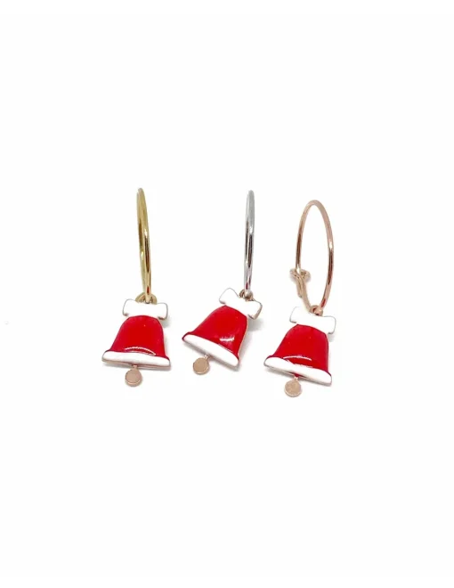 Monorecchino Cerchietto Campanellino Rosso COLORE ARGENTO Bianco
