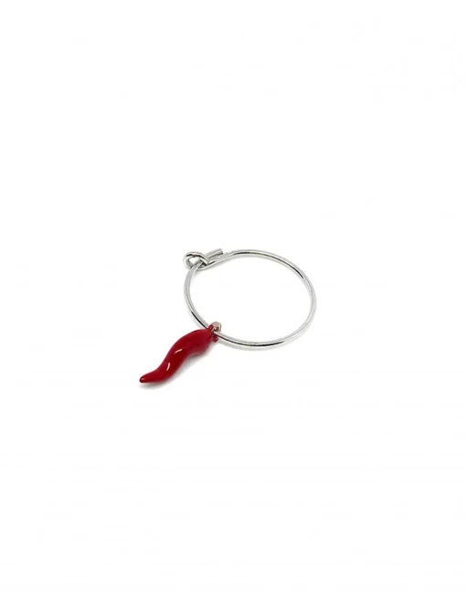 Monorecchino Cerchietto Cornetto Mini COLORE ARGENTO Bianco