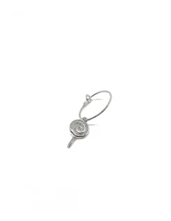 Monorecchino Cerchietto Dolcetto di Zirconi COLORE ARGENTO Bianco