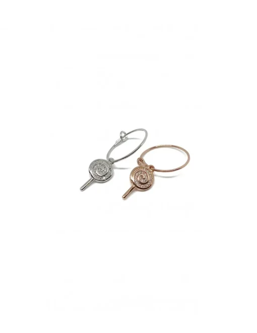 Monorecchino Cerchietto Dolcetto di Zirconi COLORE ARGENTO Bianco