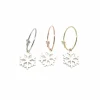 Monorecchino Cerchietto Fiocco di Neve Bianco COLORE ARGENTO Rosè COLORE SMALTO bianco