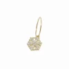 Monorecchino Cerchietto Fiocco di Neve con Zirconi COLORE ARGENTO Dorato COLORE ZIRCONI zirconi bianchi