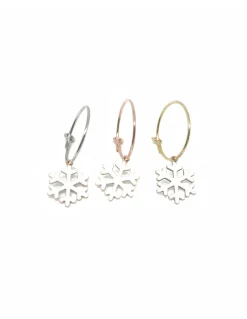 Monorecchino Cerchietto Fiocco di Neve Bianco COLORE ARGENTO Rosè COLORE SMALTO bianco