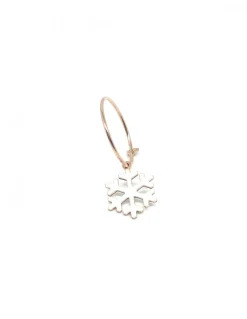 Monorecchino Cerchietto Fiocco di Neve Bianco COLORE ARGENTO Rosè COLORE SMALTO bianco