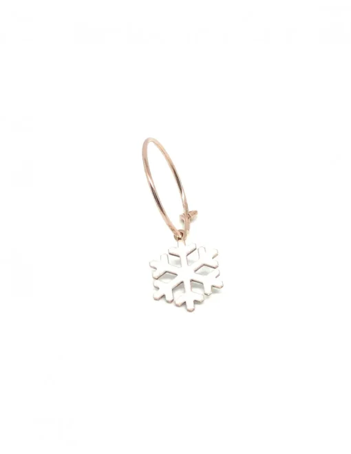 Monorecchino Cerchietto Fiocco di Neve Bianco COLORE ARGENTO Rosè COLORE SMALTO bianco