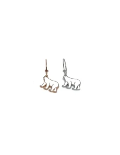 Monorecchino Cerchietto Orso Polare COLORE ARGENTO Bianco