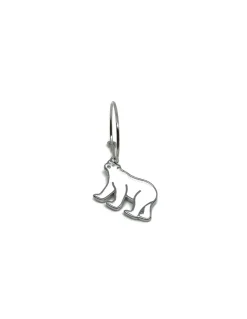 Monorecchino Cerchietto Orso Polare COLORE ARGENTO Bianco