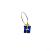 Monorecchino Cerchietto Pacco Regalo Blu COLORE ARGENTO Bianco