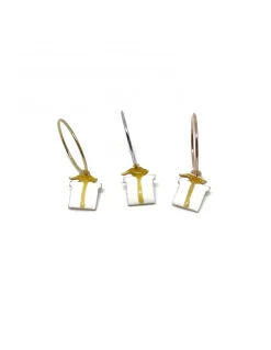 Monorecchino Cerchietto Pacco Regalo Bianco COLORE ARGENTO Bianco
