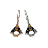 Monorecchino Cerchietto Pinguino Smaltato COLORE ARGENTO Bianco