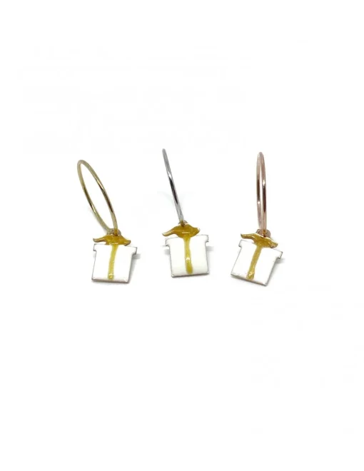 Monorecchino Cerchietto Pacco Regalo Bianco COLORE ARGENTO Bianco