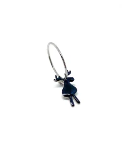 Monorecchino Cerchietto Renna Nera COLORE ARGENTO Bianco