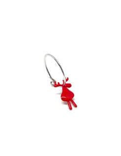Monorecchino Cerchietto Renna Rossa COLORE ARGENTO Bianco