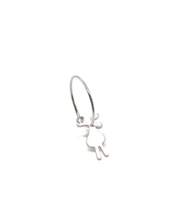 Monorecchino Cerchietto Renna Bianca COLORE ARGENTO Bianco