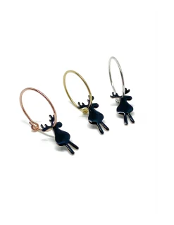 Monorecchino Cerchietto Renna Nera COLORE ARGENTO Bianco