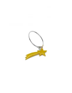 Monorecchino Cerchietto Stella Cometa Gialla COLORE ARGENTO Bianco