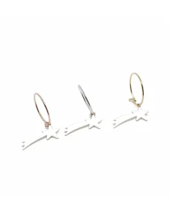 Monorecchino Cerchietto Stella Cometa Bianca COLORE ARGENTO Bianco
