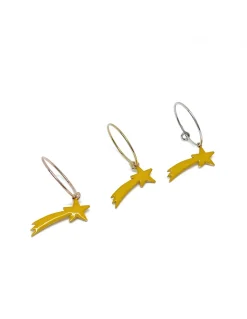 Monorecchino Cerchietto Stella Cometa Gialla COLORE ARGENTO Bianco