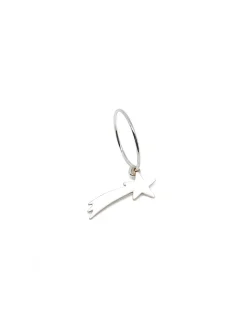 Monorecchino Cerchietto Stella Cometa Bianca COLORE ARGENTO Bianco