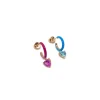 Monorecchino Cerchio e Zircone a Forma di Cuore Pendente COLORE ZIRCONI zirconi rosa