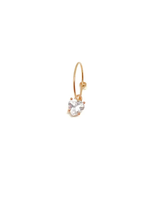 Monorecchino Cuore di Zircone COLORE ZIRCONI zirconi bianchi