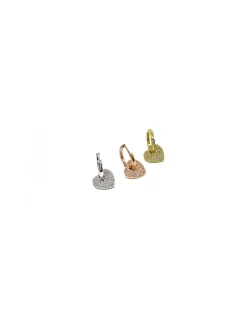 Monorecchino Cuore Passante COLORE ARGENTO Bianco