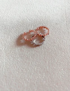 Monorecchino Ear Cuff Cuori e Zirconi COLORE ARGENTO Bianco COLORE ZIRCONI zirconi bianchi