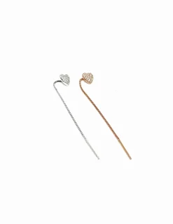 Monorecchino Ear Thread Cuore Pieno COLORE ARGENTO Bianco