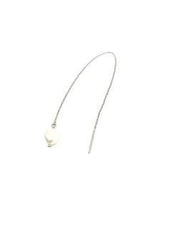 Monorecchino Ear Thread Lungo Perla COLORE ARGENTO Bianco