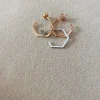 Monorecchino Esagono Chiusura a Farfallina COLORE ARGENTO Bianco