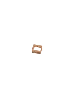 Monorecchino Quadrato Mini COLORE ARGENTO Dorato COLORE ZIRCONI zirconi bianchi