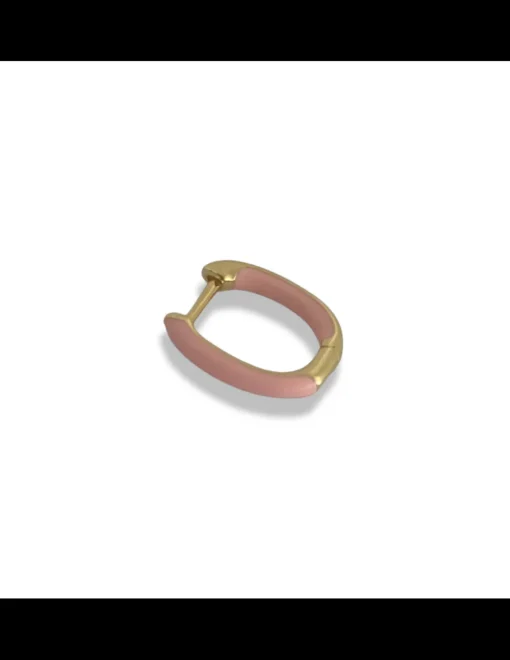 Monorecchino Rettangolare Smaltato Dorato COLORE ARGENTO Dorato COLORE SMALTO ROSA