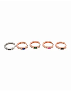 Monorecchino Scattino Baguette Mini e Zirconi COLORE ARGENTO Rosè COLORE ZIRCONI zirconi blu