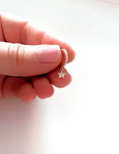 Monorecchino Scattino con Stella Pendente COLORE ARGENTO Rosè