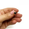 Monorecchino Scattino con Gambo Lavorato e Cuore COLORE ZIRCONI zirconi neri GAMBO PALLINE