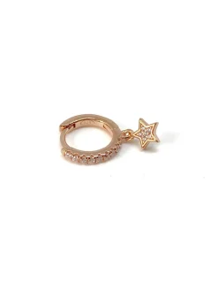 Monorecchino Scattino con Stella Pendente COLORE ARGENTO Rosè
